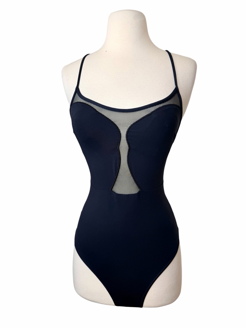 BCBG VINTAGE MESH ONE PIECE SWIMSUIT. - Picture 2 of 8
